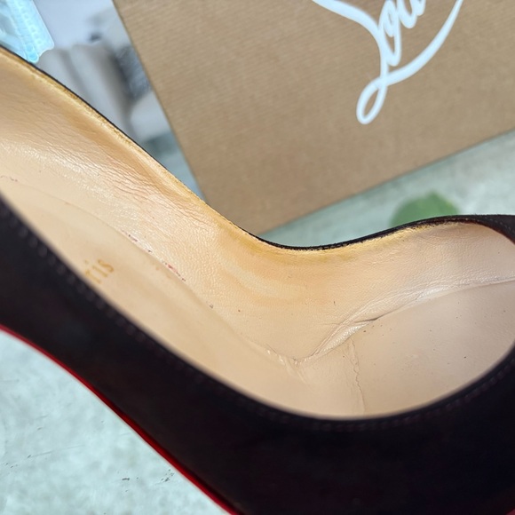 Authentic Christian Louboutin Pigalle Follies Women Brown Suede Stiletto Heels - Picture 15 of 16
